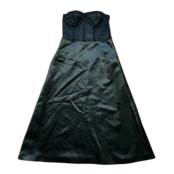 NWT ZARA STUDIO Satin Lace Bustier Corset Dress in Black SZ M - Picture 5 of 12